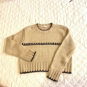 Miss Love Black/Stone Stitched Knit Sweater NWOT